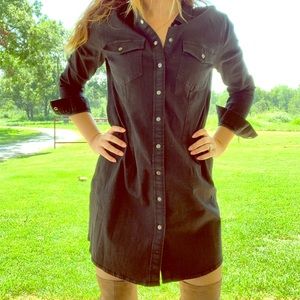Dark denim shirt dress